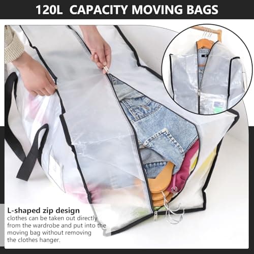 Dntorx 4 Pack 120L Moving Bags Heavy Duty Storage Bag Dorm Moving Essential — view 5