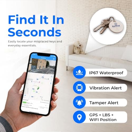 ReFind R2 Smart Tracker for Android and iPhone. Mini GPS Tag Bluetooth 5.0 Key Finder. Alternative for Keys, Pets, Wallets and Luggage (White) — view 5