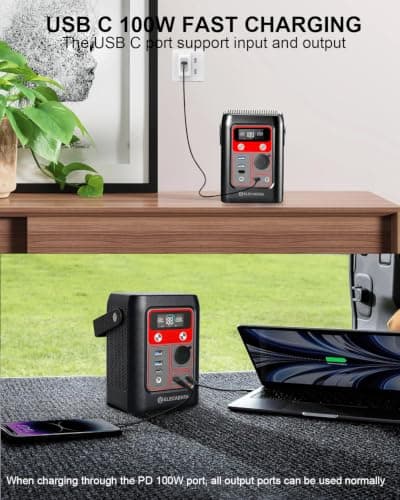 ELECAENTA Portable Power Station, 192Wh LiFePO4 Battery Solar Generator — view 5