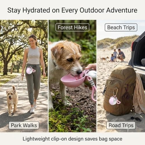 Foldable 2-in-1 Dog Water Bottle with Silicone Bowl, 238 ML — view 5