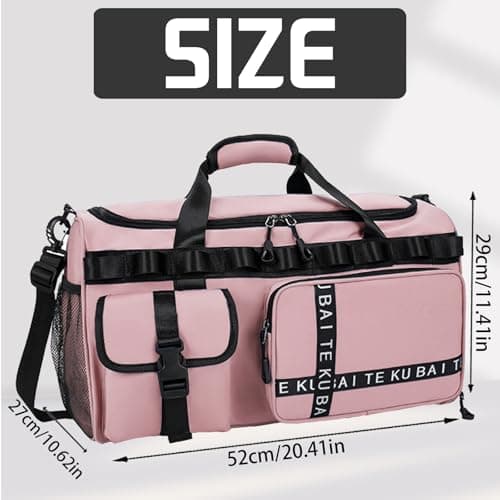 AUNGKWANG Sports Bag for Women and Men, XXL Sports Gym Bags, 65L Waterproof Travel Bag, with Shoe Compartment and Wet Pocket, Large Holdall, Cabin, Gym Bags, for Travel, Fitness, Sport — view 2