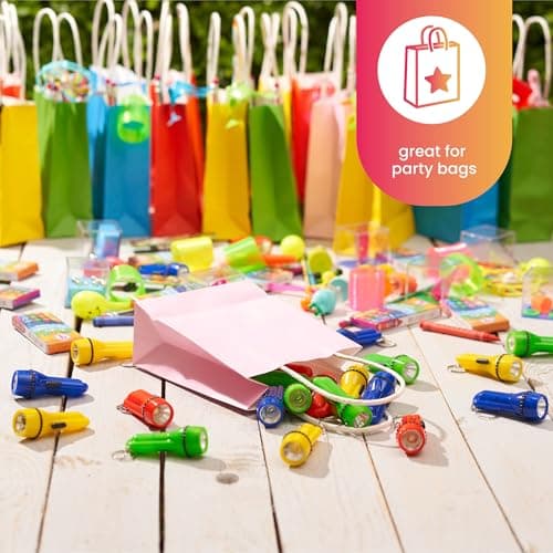 THE TWIDDLERS 24 Mini Torch Keychains - Assorted Flashlight Colours, Ideal Small Torches for Party Bag Fillers for Kids, Light Keyring Party Favours — view 4