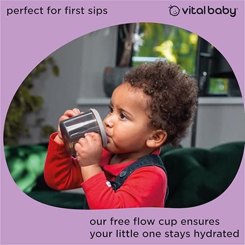 Vital Baby Free Flow Cups 200ml, 4m+ 2 Pack | Easy-Hold, First Sippy Cup — view 5