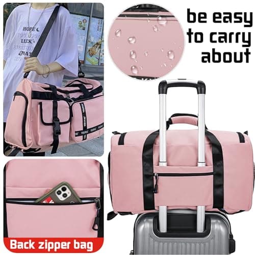 AUNGKWANG Sports Bag for Women and Men, XXL Sports Gym Bags, 65L Waterproof Travel Bag, with Shoe Compartment and Wet Pocket, Large Holdall, Cabin, Gym Bags, for Travel, Fitness, Sport — view 6
