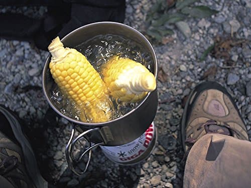 Snow Peak Trek 900 Titanium Cookset, Ultralight stackable camping cook set with 900ml pot and lid convertible to pan or bowl, foldable handles with mesh carry sack, suitable for camping and outdoors — view 5