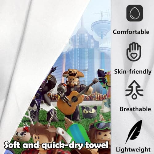 Driflo Roblx Bath Towel, Roblx Beach Towels, 29.5 * 59in Bath Towel, Super Soft and Durable for Bathroom, Gifts for Fans, Suitable for Sunbathing on the Beach — view 3