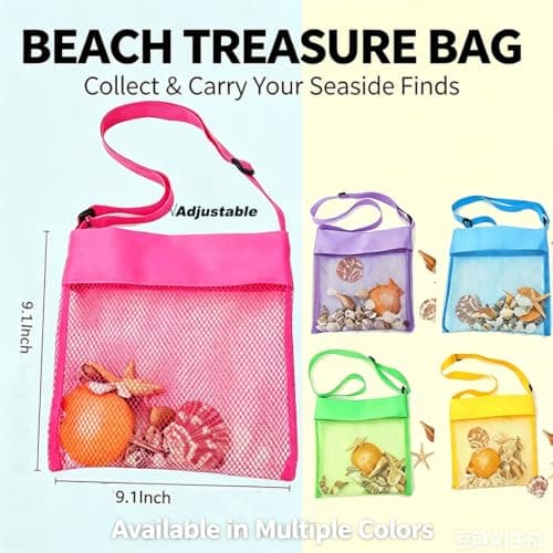 SIYOPINPFY Colorful Mesh Beach Bags, 5 PC Set — view 4