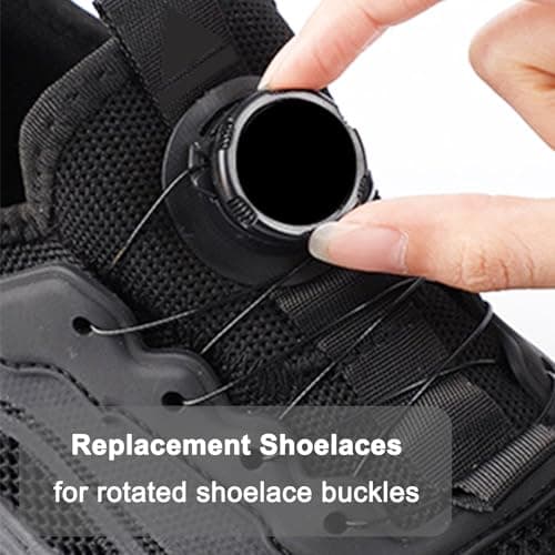 WLICCHS Pack of 4 140 cm Automatic Twist Lock Shoelaces for Boa Replacement Rope, Metal Wire, No Ties, Black for Twist Lock Outdoor Hiking Shoes, Sports Shoes, Work Shoes — view 2