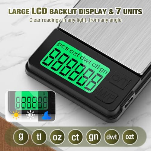 Diyife Rechargeable Small Pocket Scales with Cover,1000g/0.01g,4×2.6 Inches — view 5