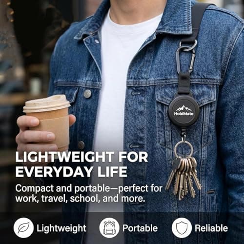 Holdmate Phone Holder Retractable Lanyard with Locking Clip, Anti Theft Phone Strap for Travel, Hiking, Shopping, Commuting and Outdoor Activities — view 3