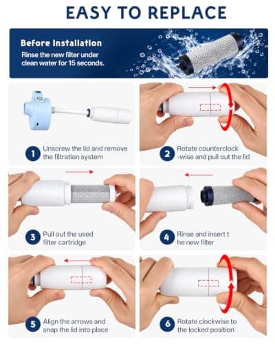 3-Pack Replacement Water Bottle Filters for LARQ Bottle Filtered — view 5