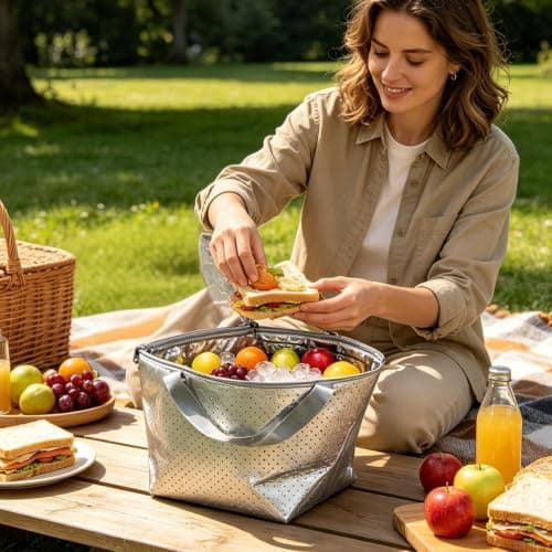 Cooler Tote Reusable Portable Waterproof Aluminum Foil — view 3