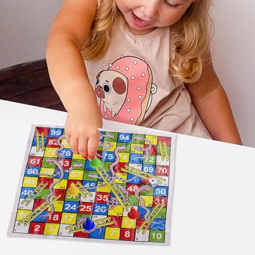 Snakes & Ladders Game For Kids Adults Travel Folding Chess Toy Traditional Board Games For Girls Boys — view 4
