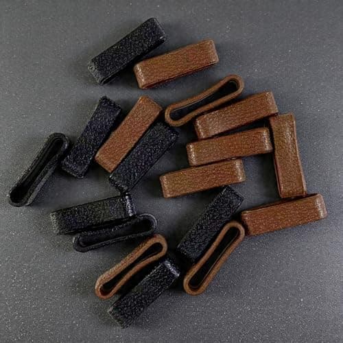 20Pcs Rubber Leather Belt Loop Keepers, Brown Black Replacement Belt Strap Retainers, Fix Extra Belts Holder for Men Women DIY Craft Accessories — view 6