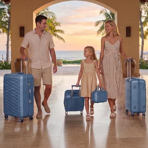 H.yeed 4-Piece Luggage Set Lightweight ABS Hard Shell Suitcase Set with TSA Lock and Spinner Wheels Travel Suitcase Set Includes 12" 20" 24" 28" (Navy Blue, 4 pc Set) — view 3