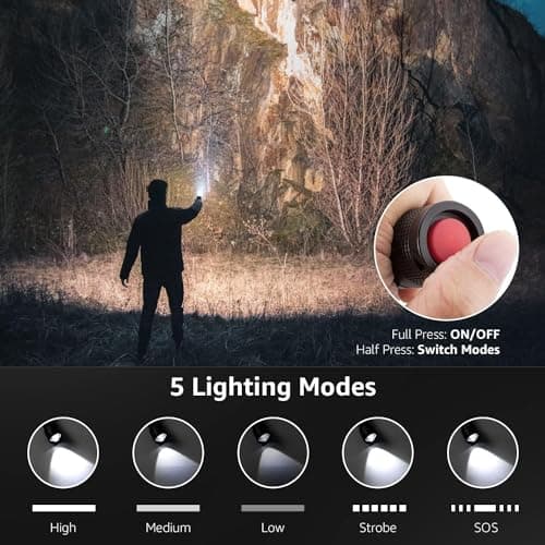 Lepro Camping Torch Battery Powered, Small Handheld Flashlight,Pocket Sized — view 3