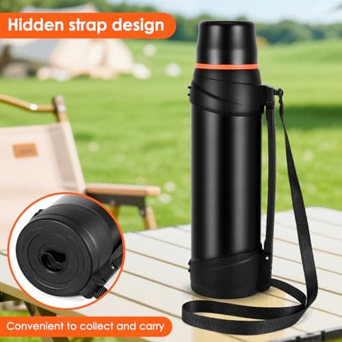 Flask for Hot Drinks 2.5L Stainless Steel Insulated Bottle, Black — view 6