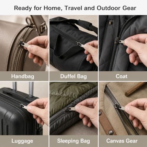 12 Pack Universal Black Plastic Zip Sliders #3-#10 Zipper Repair Parts — view 6