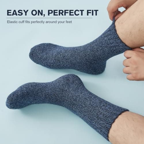 Niorasen Wool Socks for Men, Thick Warm Thermal Socks, Full Terry, 3 pairs — view 6
