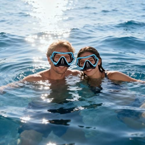 Adult Diving Mask with Nose Cover Anti-fog, HD Tempered Glass Snorkel Mask with Clear 180° Panoramic View, No Leak Swim Pool Goggles for Women Men Youth Unisex Snorkeling Freediving — view 6