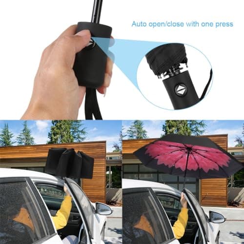Aolso Travel Umbrella - Windproof Automatic, 8 Ribs Compact Folding, Auto Open/Close, Portable for Men & Women — view 6