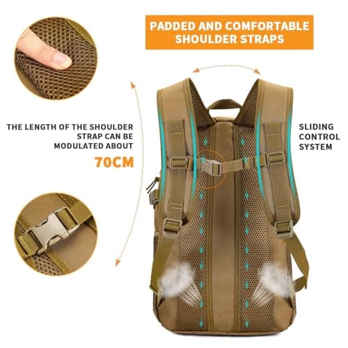 HUNTVP Small Backpack 10L 20L 30L, Tactical Military Molle Backpack Mini Rucksack, School Bag, Daypack Rucksacks for Men Women Boys Girls College, Travelling, Cycling, Hiking, Gym, Running, Outdoors — view 5