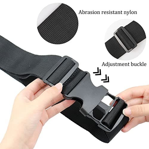 Luggage Suitcase Straps Set, Travel Accessories Thickened Luggage Belt with Quick Release Buckle, Adjustable Black Travel Luggage Straps for Suitcase Baggage (Black, 4 PCS Set) — view 4