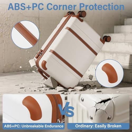 COOLIFE Cabin Suitcase 55x35x20 EasyJet & Ryanair Cabin Bag 40x30x20 PC+ABS — view 4