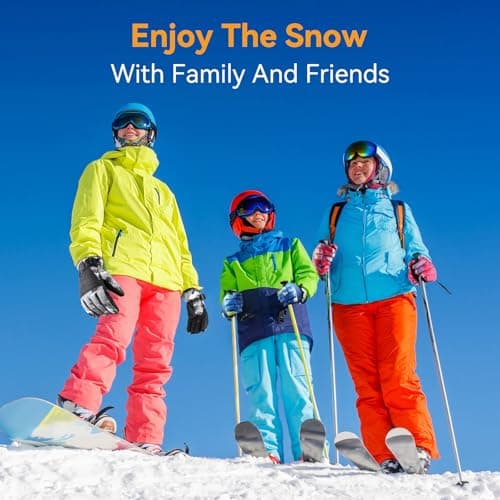 Pnosnesy Ski Gloves, Waterproof Snow Gloves Thermal Breathable Winter Gloves, Windproof Touchscreen Cold Weather Gloves for Men Women Kids — view 4