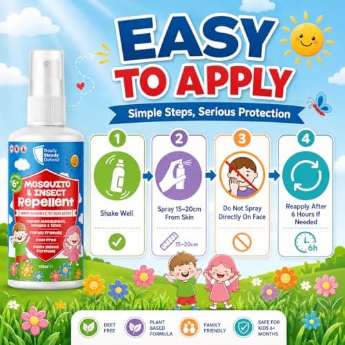Kids Mosquito & Insect Repellent Spray Twin Pack (2 x 100ml) DEET Free Bug Spray for Children Aged 6+ Months, Plant Based Formula 30% Citriodiol, Family Friendly Outdoor Protection Against Mosquitoes — view 5