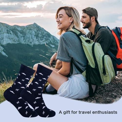 Yemmert Cloud Airplane Socks, Fun Airplane Socks - Fun Airplane Travel Gifts for Men — view 6