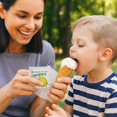 200pcs Lemon Fresh Hand Wipes Individually Wrapped Disposable Moist Towelettes Travel Size Refreshing Hand and Surface Cleaning Wipes for Restaurants Catering Picnic Office Outdoor Hospitality Use — view 6