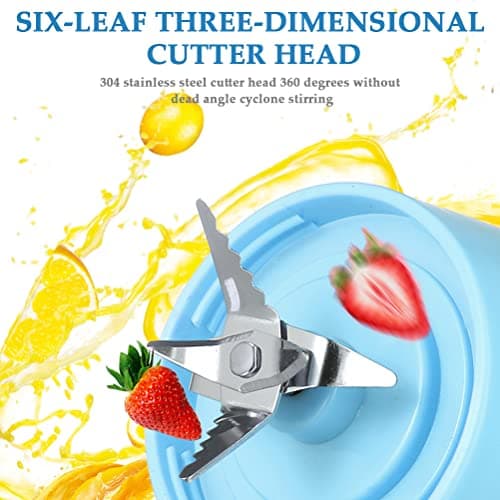 TIMESETL Portable Blender, Personal Blender Portable Juicer Cup Fruit Mixer USB Charger Mini Juice Blenders for Smoothies and Shakes,with 6 Power Blades Travel Blenders for Travel Gym Outdoor — view 5