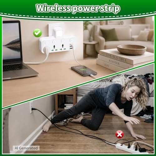 Plug Adapter Extension Socket, Multi Plug Adaptor with Independent Switches — view 4