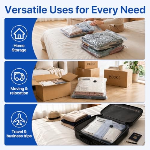 ORALUCE Vacuum Storage Bags with Airtight Valve and Electric Pump, 9 Pack — view 3