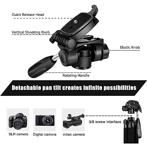 ZOMEI 188cm/74" Aluminum Extra-high Lightweight Travel Camera Tripod Blue — view 5