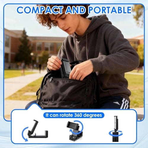 Airplane Phone Holder 360° Rotatable Universal Adjustable Desk Stand — view 5