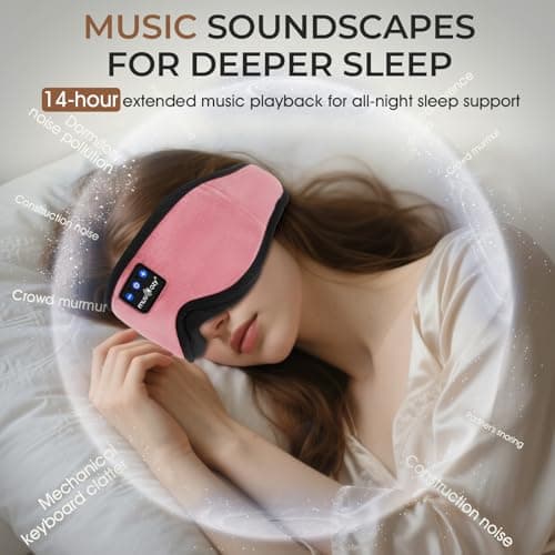 MUSICOZY Cooling Sleep Mask Headphones 3D 100% Blackout for Side Sleepers — view 4