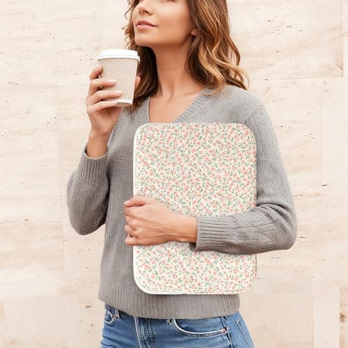 Puffy Laptop Sleeve 13 Inch Cute Floral Laptop Case Soft Quilted Computer Sleeve Protective Cover for MacBook, iPad, Notebook, Chromebook — view 2