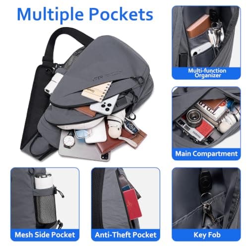 FENRUIEN Large Sling Crossbody Bag for Men With 13.3Inch Laptop Compartment — view 2