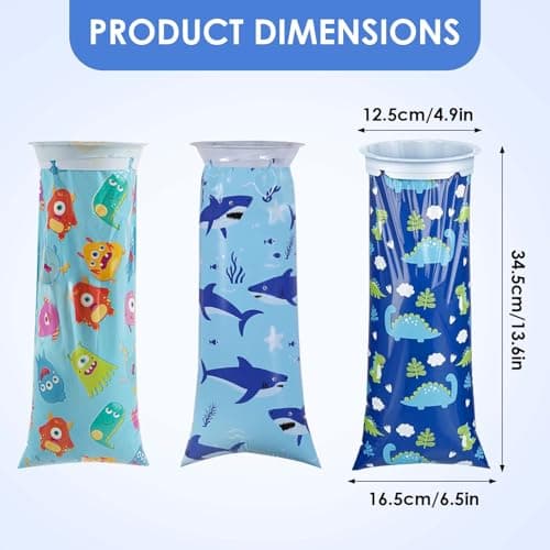 Luxvara 18 PCS Sick Bags,Vomit Bags with Ring,Portable Car Barf Bags1000 Ml,Emesis Bag Bag Children Cartoon,For Car Travel Aircraft Motion Morning Sickness Airsick — view 2