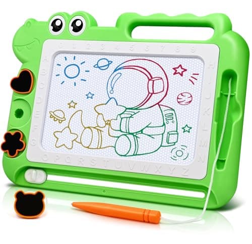 AiTuiTui Dinosaur Magnetic Drawing Board Kids Toys for 3 4 5 Years Old Girls Boys Birthday, Color Erasable Doodle Education Learning Kid Age 3-7, Toddler Drawing Travel Toys (Green)