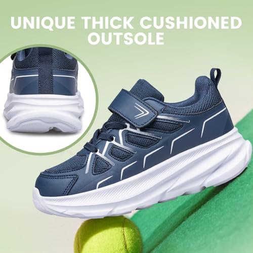 HOIYHEK Kids Trainers for Running Boys Girls School Tennis Shoes Slip ins Unisex Sneakers Navy Blue Big Kid Size 1.5 — view 6