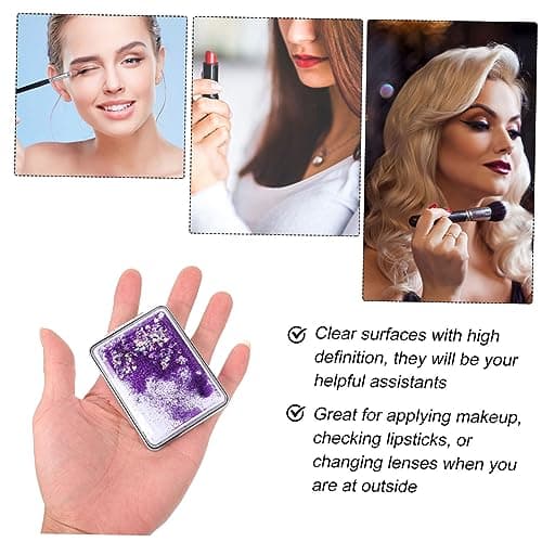 DOITOOL 2pcs round Double Sided Portable Makeup Mirror Abs Foldable — view 5