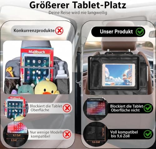 ronoai 2 Pack car seat organiser for Kids — view 5