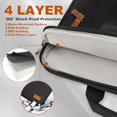 ESTARER Laptop Bag 17.3 Inch Large Nylon Briefcase Men for Work, College, Travel, Office — view 5