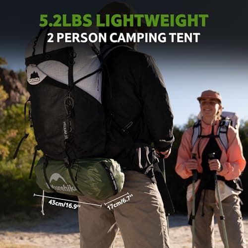 Naturehike Bleik Camping Tent, Lightweight Backpacking Tents Waterproof Double Layer for Outdoor Hiking Trekking (2 Man-Green-No Canopy) — view 2