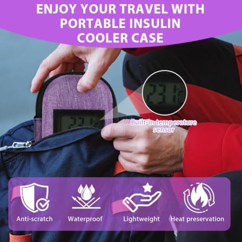 AOOWU Insulin Cooler Travel Case with Temperature Display, TSA Approved — view 5