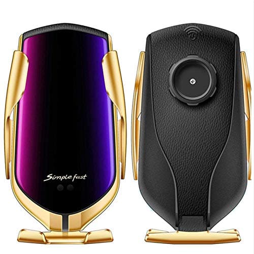 Sinye Automatic Clamping Smart IR Sensor Car Mount Wireless Charger Holder Rack, 10W, Golden, Vent Mount, Modern Style, Wireless Car Charger — view 2