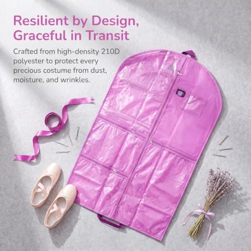 Clothes Covers, Dance Costume Bag for Girls & Women with Zipper Pockets — view 3